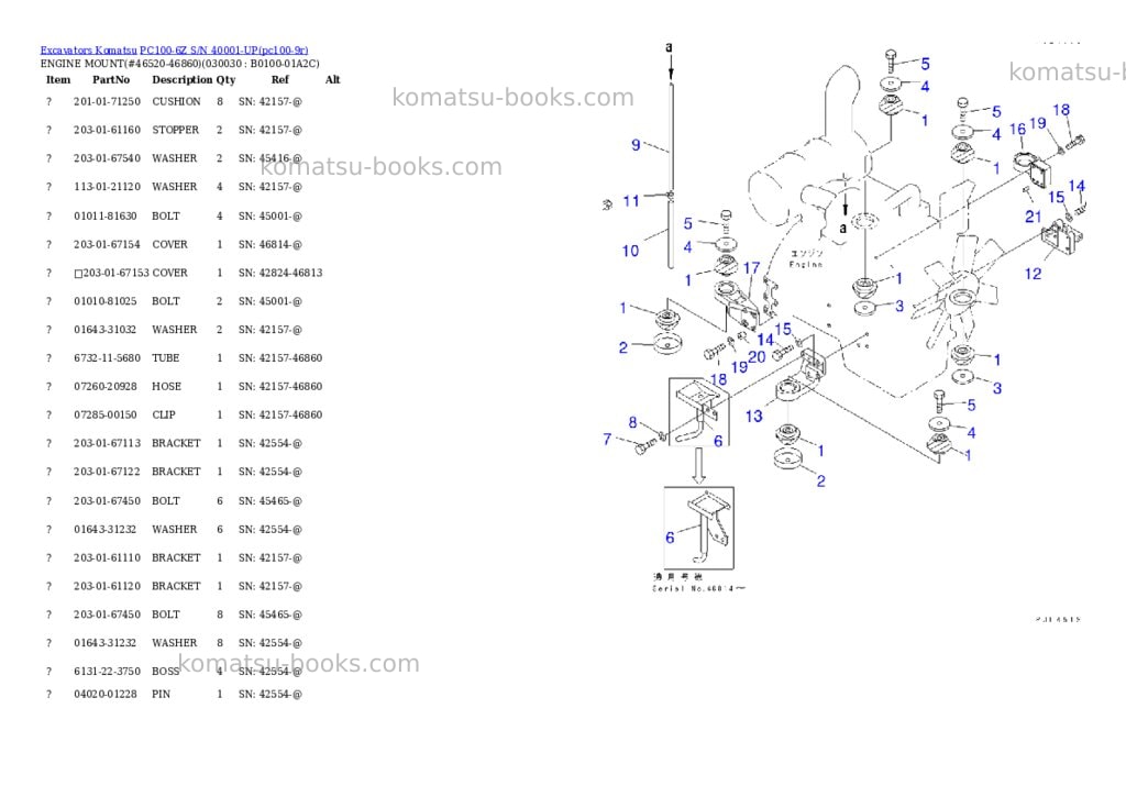 Komatsu pc100-6z s/n 40001-up Parts catalog cover Page 2 Komatsu pc100-6z s/n 40001-up Parts catalog cover Page 2