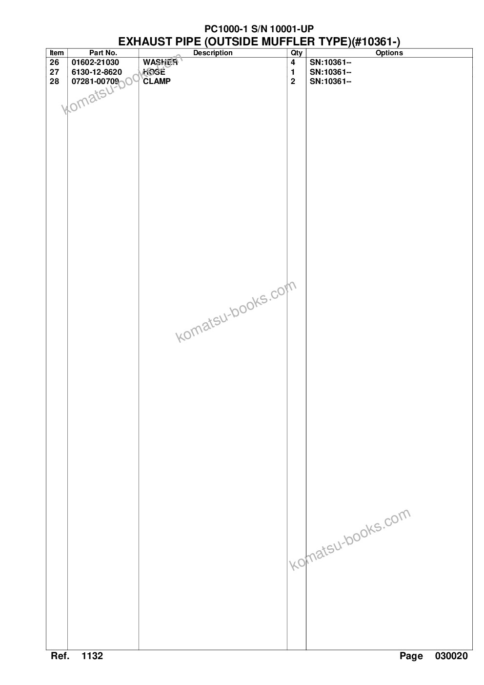 Komatsu pc1000-1 s/n 10001-up Parts catalog cover Page 6 Komatsu pc1000-1 s/n 10001-up Parts catalog cover Page 6