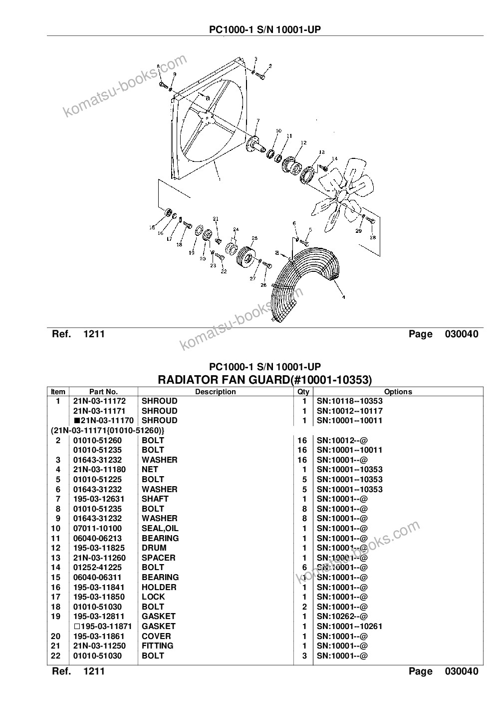 Komatsu pc1000-1 s/n 10001-up Parts catalog cover Page 9 Komatsu pc1000-1 s/n 10001-up Parts catalog cover Page 9