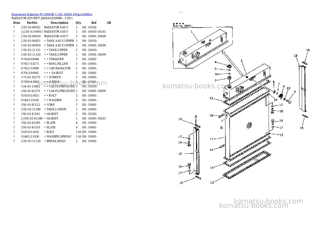 Komatsu pc1000sp-1 s/n 10001-up Parts catalog cover Page 7 Komatsu pc1000sp-1 s/n 10001-up Parts catalog cover Page 7