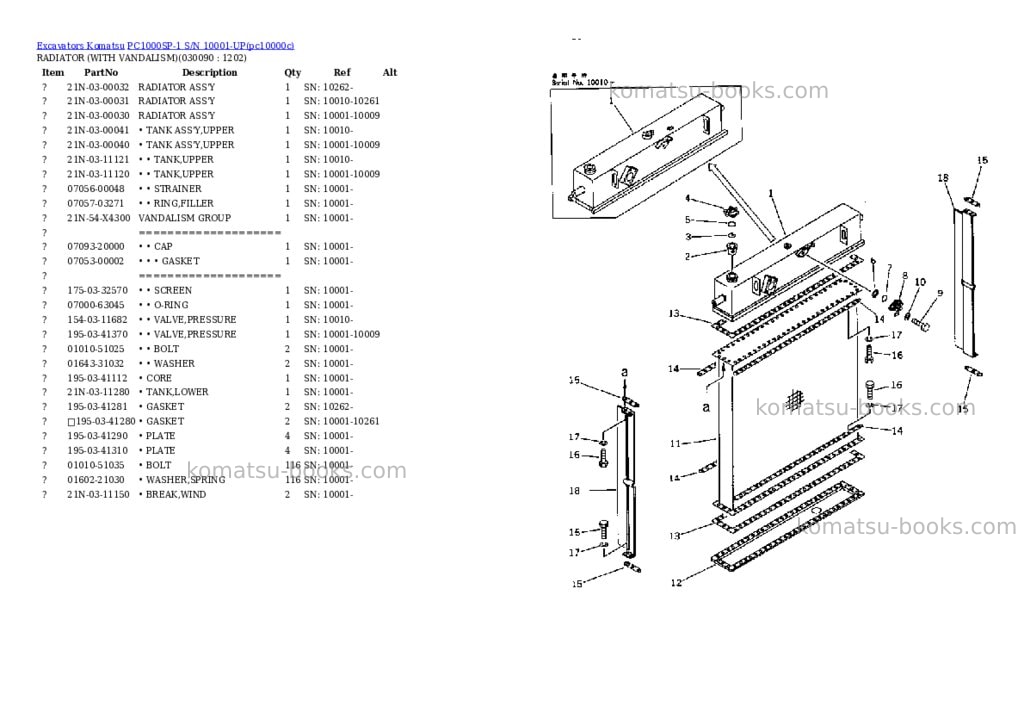 Komatsu pc1000sp-1 s/n 10001-up Parts catalog cover Page 8 Komatsu pc1000sp-1 s/n 10001-up Parts catalog cover Page 8