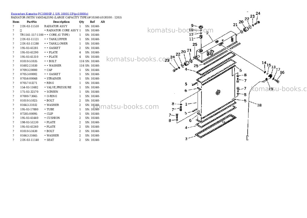 Komatsu pc1000sp-1 s/n 10001-up Parts catalog cover Page 9 Komatsu pc1000sp-1 s/n 10001-up Parts catalog cover Page 9