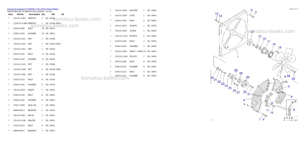 Komatsu PC1000SP-1 S/N 10001-UP Parts catalog cover Page 4 Komatsu PC1000SP-1 S/N 10001-UP Parts catalog cover Page 4