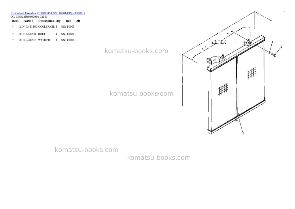 Komatsu PC1000SP-1 S/N 10001-UP Parts catalog cover Page 8 Komatsu PC1000SP-1 S/N 10001-UP Parts catalog cover Page 8