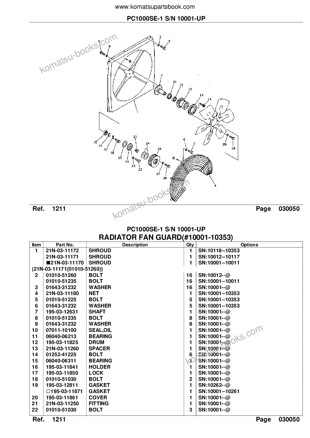 Komatsu PC1000SE-1 S/N 10001-UP Parts catalog cover Page 10 Komatsu PC1000SE-1 S/N 10001-UP Parts catalog cover Page 10