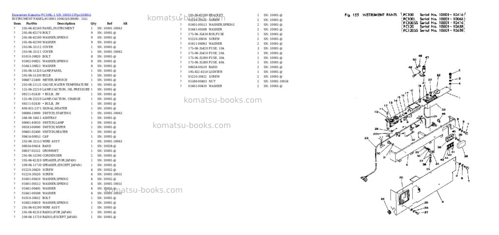 Komatsu pc100l-1 s/n 10001-up Parts catalog cover Page 7