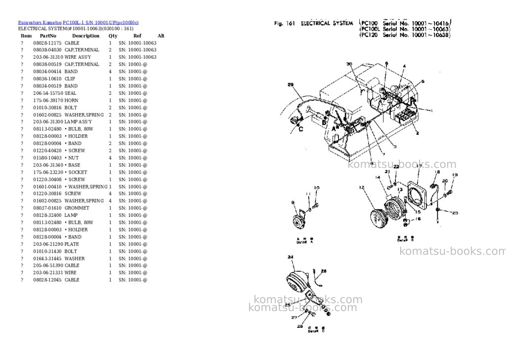 Komatsu pc100l-1 s/n 10001-up Parts catalog cover Page 9