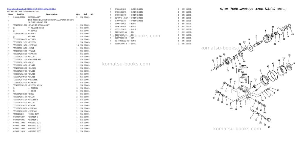Komatsu pc100l-2 s/n 11001-up Parts catalog cover Page 10 Komatsu pc100l-2 s/n 11001-up Parts catalog cover Page 10