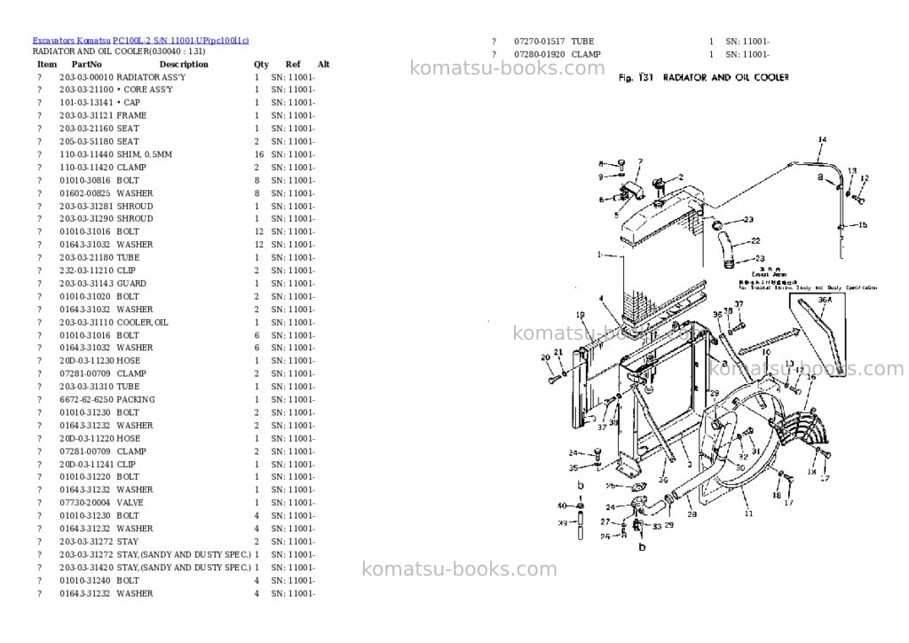 Komatsu pc100l-2 s/n 11001-up Parts catalog cover Page 3 Komatsu pc100l-2 s/n 11001-up Parts catalog cover Page 3