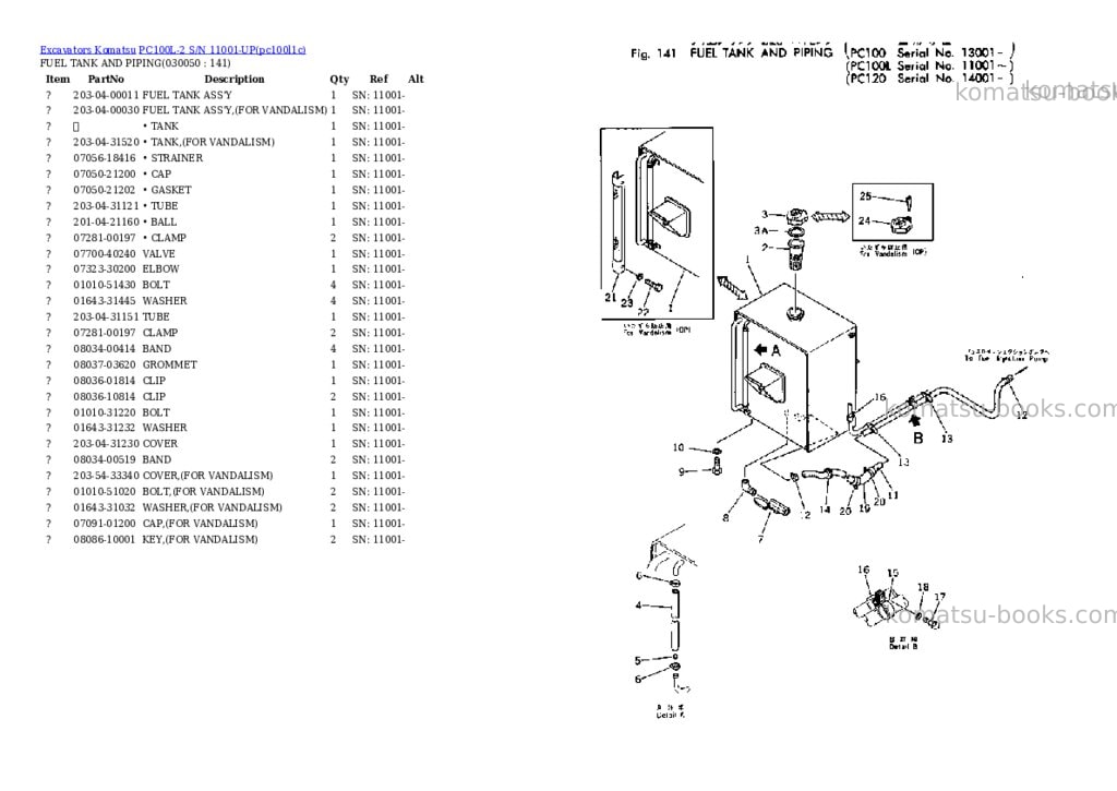 Komatsu pc100l-2 s/n 11001-up Parts catalog cover Page 4 Komatsu pc100l-2 s/n 11001-up Parts catalog cover Page 4