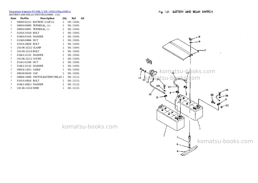 Komatsu pc100l-2 s/n 11001-up Parts catalog cover Page 5 Komatsu pc100l-2 s/n 11001-up Parts catalog cover Page 5