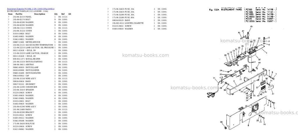Komatsu pc100l-2 s/n 11001-up Parts catalog cover Page 7 Komatsu pc100l-2 s/n 11001-up Parts catalog cover Page 7