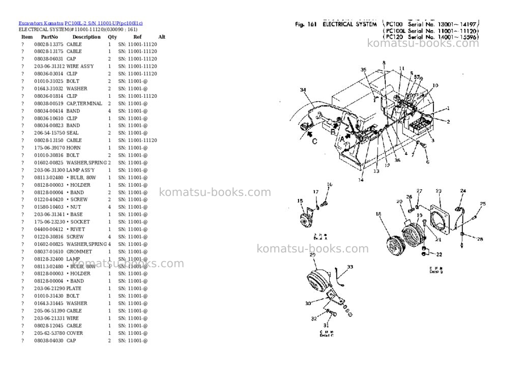 Komatsu pc100l-2 s/n 11001-up Parts catalog cover Page 8 Komatsu pc100l-2 s/n 11001-up Parts catalog cover Page 8