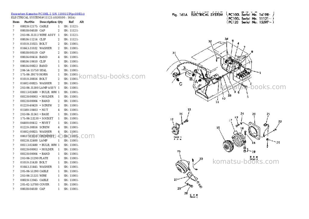 Komatsu pc100l-2 s/n 11001-up Parts catalog cover Page 9 Komatsu pc100l-2 s/n 11001-up Parts catalog cover Page 9