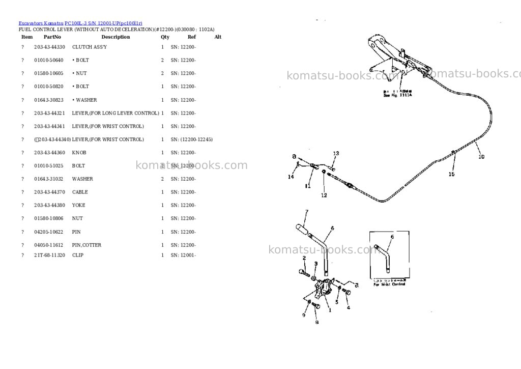 Komatsu PC100L-3 S/N 12001-UP Parts catalog cover Page 7 Komatsu PC100L-3 S/N 12001-UP Parts catalog cover Page 7