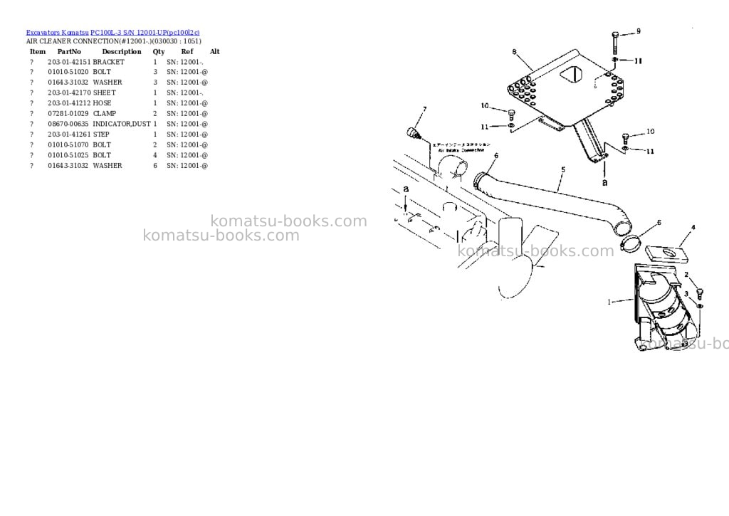 Komatsu pc100l-3 s/n 12001-up Parts catalog cover Page 2 Komatsu pc100l-3 s/n 12001-up Parts catalog cover Page 2