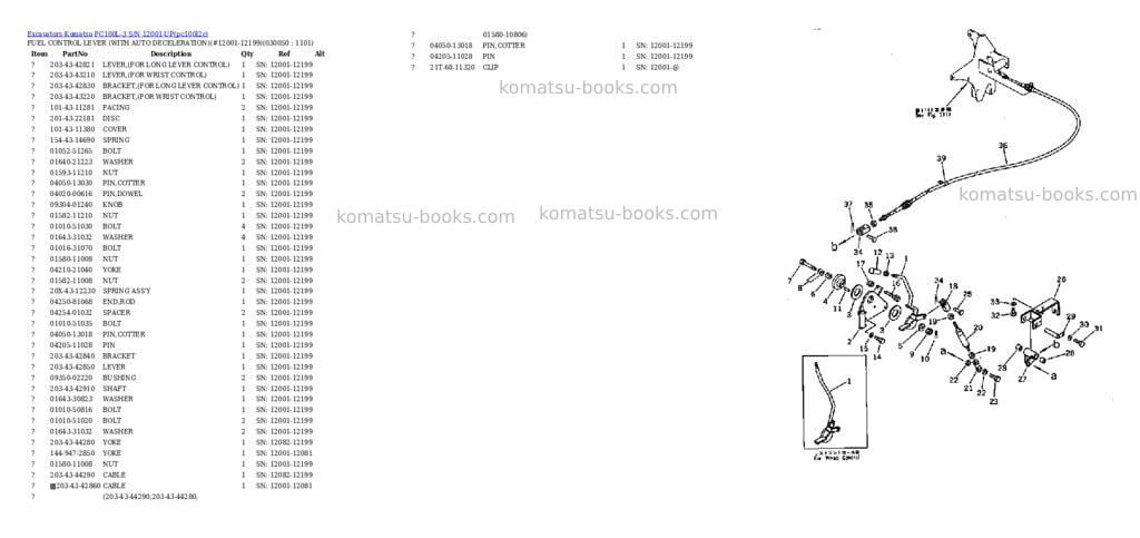 Komatsu pc100l-3 s/n 12001-up Parts catalog cover Page 4 Komatsu pc100l-3 s/n 12001-up Parts catalog cover Page 4