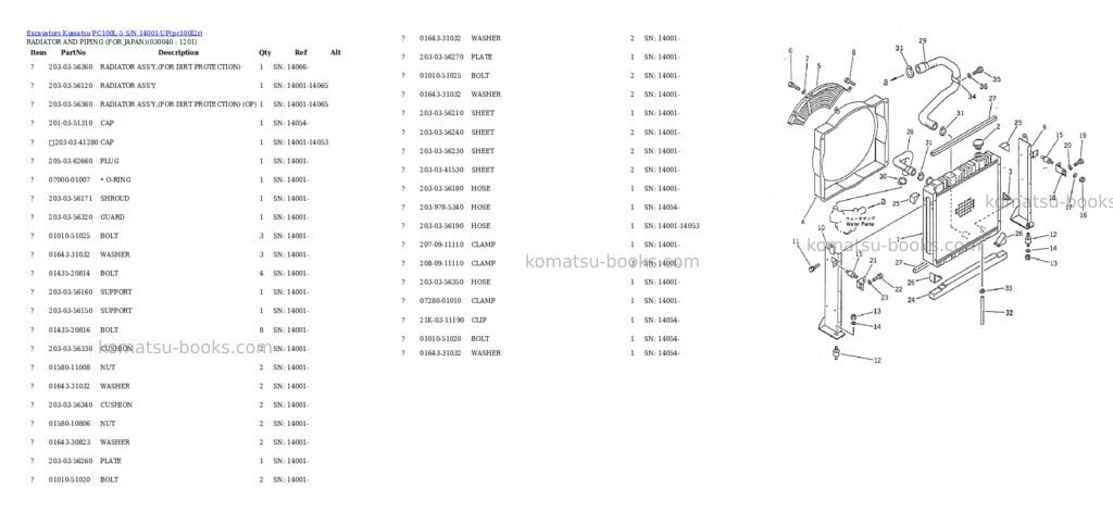 Komatsu pc100l-5 s/n 14001-up Parts catalog cover Page 3 Komatsu pc100l-5 s/n 14001-up Parts catalog cover Page 3