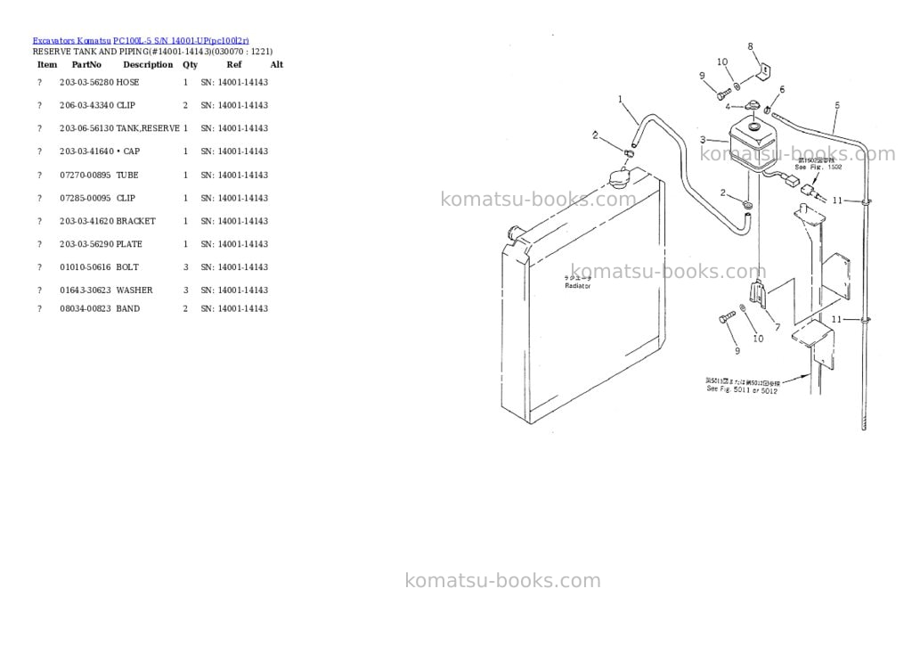 Komatsu pc100l-5 s/n 14001-up Parts catalog cover Page 6 Komatsu pc100l-5 s/n 14001-up Parts catalog cover Page 6
