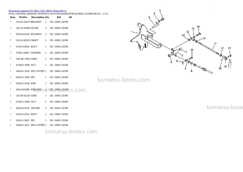 Komatsu pc100s-3 s/n 18001-up Parts catalog cover Page 10 Komatsu pc100s-3 s/n 18001-up Parts catalog cover Page 10