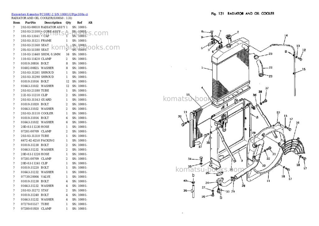 Komatsu PC100U-2 S/N 10001-UP Parts catalog cover Page 4 Komatsu PC100U-2 S/N 10001-UP Parts catalog cover Page 4