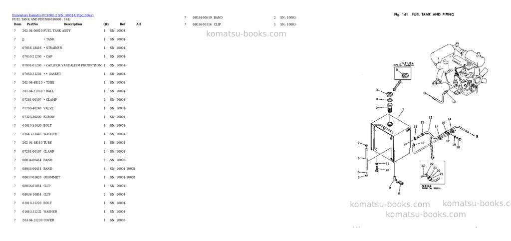 Komatsu pc100u-2 s/n 10001-up Parts catalog cover Page 5 Komatsu pc100u-2 s/n 10001-up Parts catalog cover Page 5