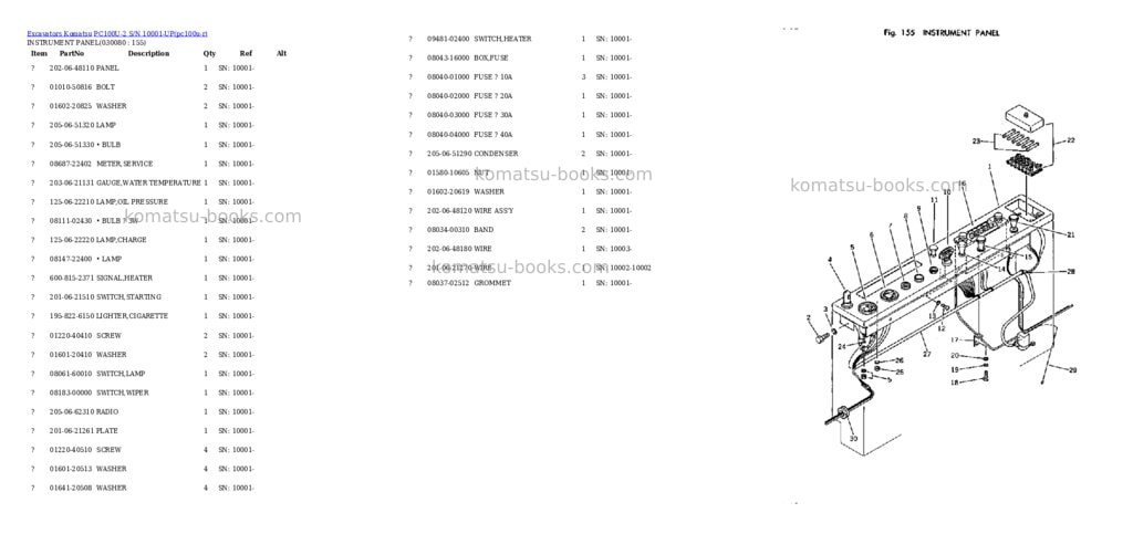 Komatsu pc100u-2 s/n 10001-up Parts catalog cover Page 7 Komatsu pc100u-2 s/n 10001-up Parts catalog cover Page 7