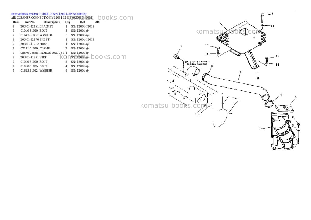Komatsu pc100u-3 s/n 12001-up Parts catalog cover Page 2 Komatsu pc100u-3 s/n 12001-up Parts catalog cover Page 2