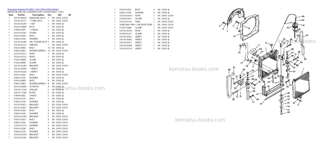 Komatsu pc100u-3 s/n 12001-up Parts catalog cover Page 4 Komatsu pc100u-3 s/n 12001-up Parts catalog cover Page 4