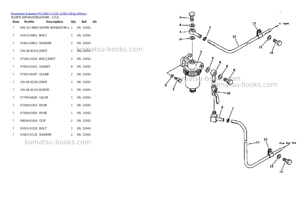 Komatsu pc100us-3 s/n 12001-up Parts catalog cover Page 7 Komatsu pc100us-3 s/n 12001-up Parts catalog cover Page 7
