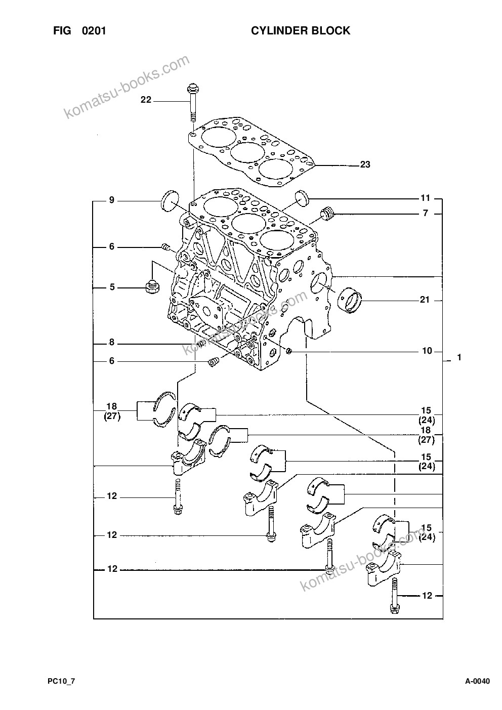 Komatsu pc10-7 s/n f25001-up Parts catalog cover Page 9
