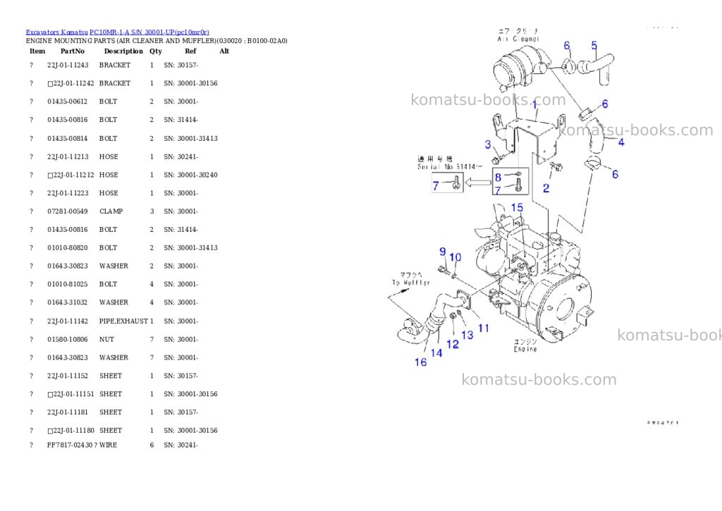 Komatsu pc10mr-1-a s/n 30001-up Parts catalog cover Komatsu pc10mr-1-a s/n 30001-up Parts catalog cover