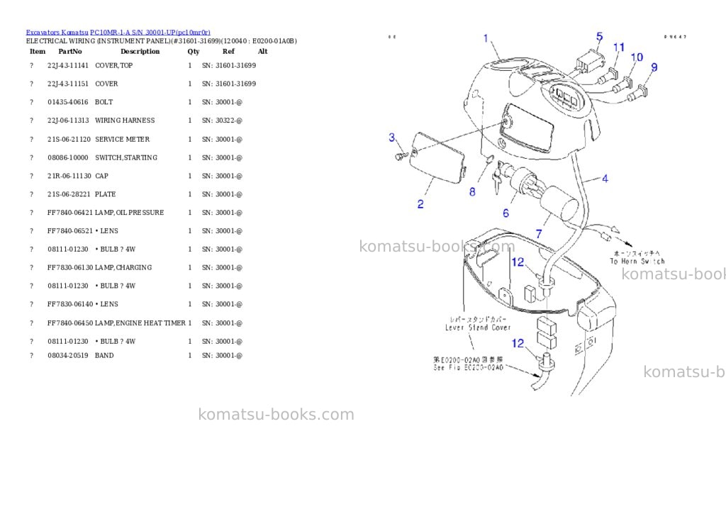 Komatsu pc10mr-1-a s/n 30001-up Parts catalog cover Page 10 Komatsu pc10mr-1-a s/n 30001-up Parts catalog cover Page 10