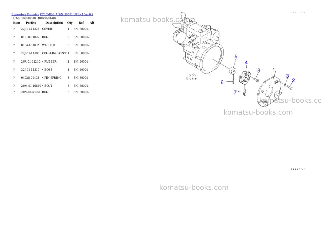 Komatsu pc10mr-1-a s/n 30001-up Parts catalog cover Page 2 Komatsu pc10mr-1-a s/n 30001-up Parts catalog cover Page 2