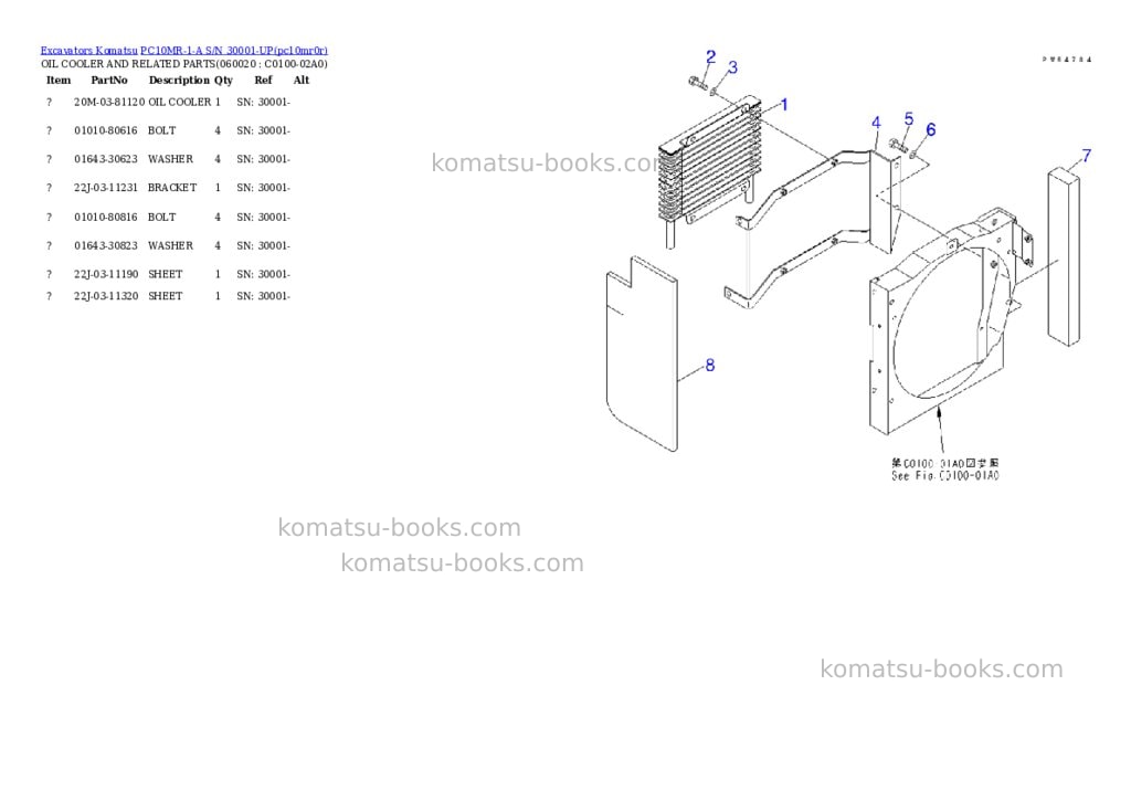 Komatsu pc10mr-1-a s/n 30001-up Parts catalog cover Page 4 Komatsu pc10mr-1-a s/n 30001-up Parts catalog cover Page 4
