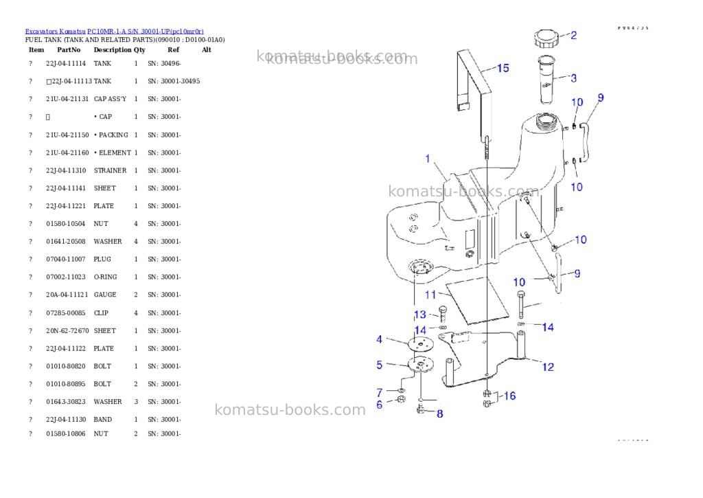 Komatsu pc10mr-1-a s/n 30001-up Parts catalog cover Page 5 Komatsu pc10mr-1-a s/n 30001-up Parts catalog cover Page 5