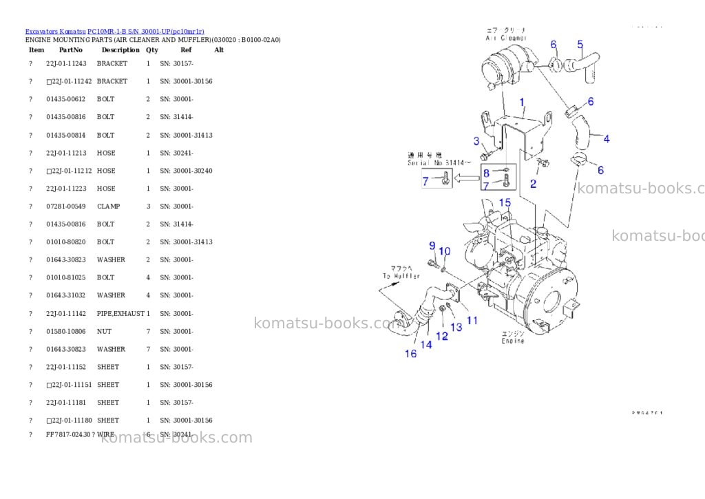 Komatsu pc10mr-1-b s/n 30001-up Parts catalog cover Komatsu pc10mr-1-b s/n 30001-up Parts catalog cover