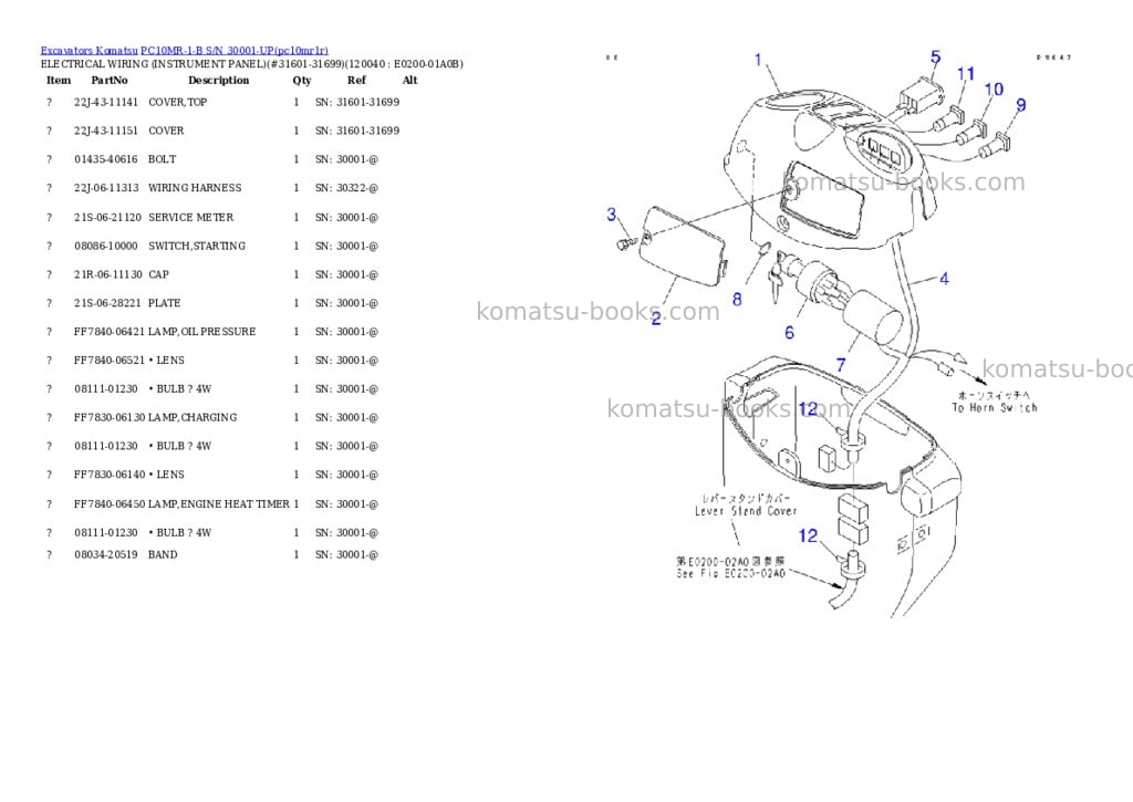 Komatsu pc10mr-1-b s/n 30001-up Parts catalog cover Page 10 Komatsu pc10mr-1-b s/n 30001-up Parts catalog cover Page 10