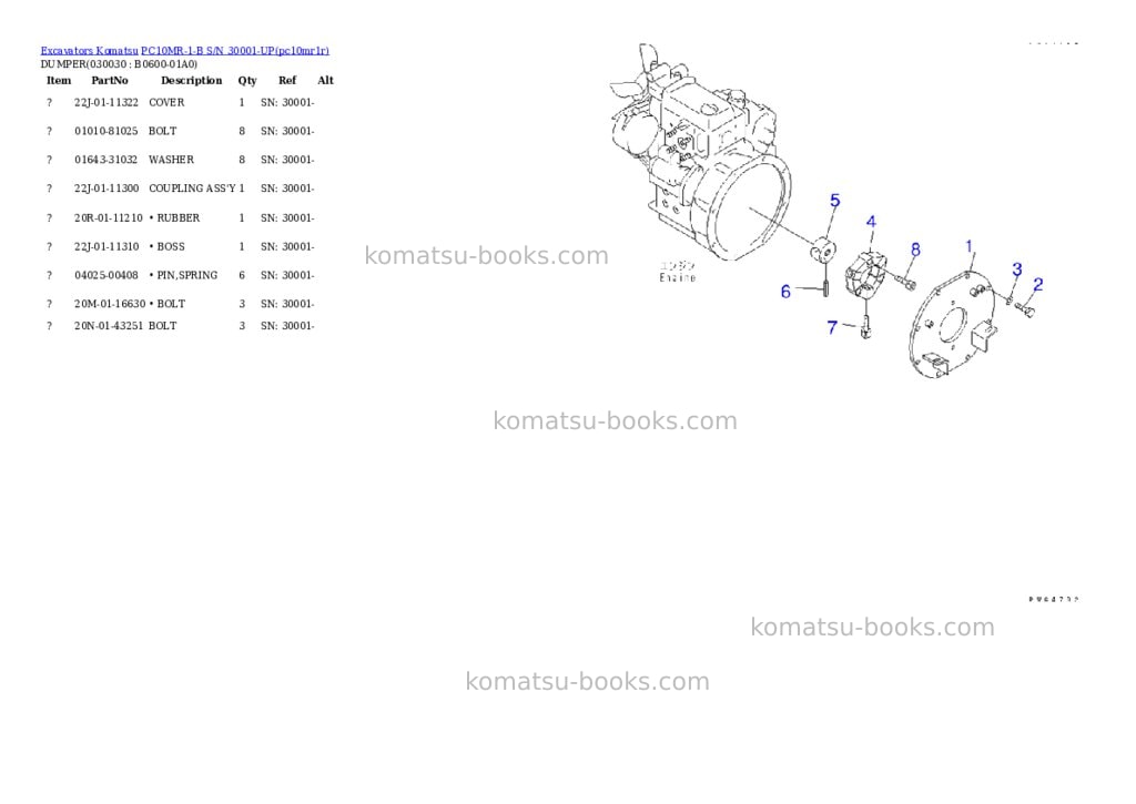 Komatsu pc10mr-1-b s/n 30001-up Parts catalog cover Page 2 Komatsu pc10mr-1-b s/n 30001-up Parts catalog cover Page 2
