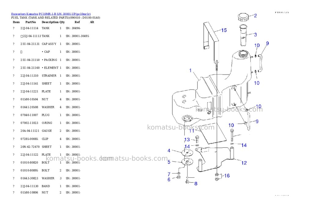 Komatsu pc10mr-1-b s/n 30001-up Parts catalog cover Page 5 Komatsu pc10mr-1-b s/n 30001-up Parts catalog cover Page 5