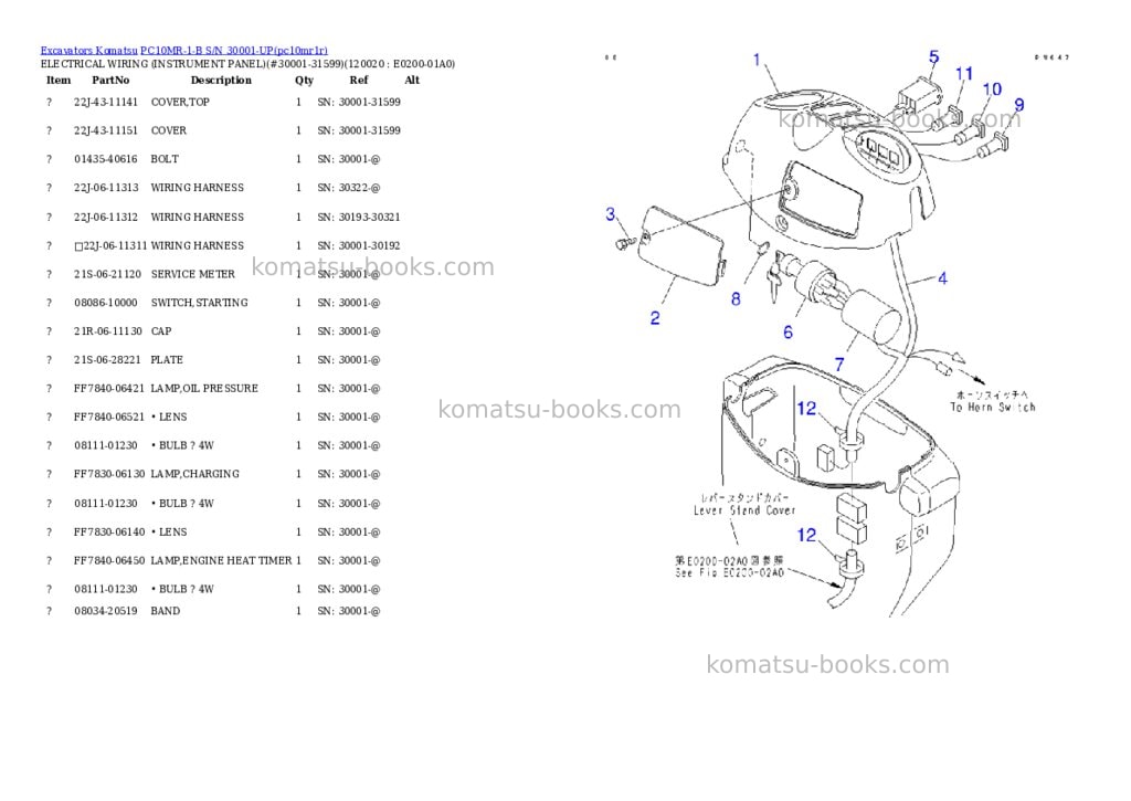 Komatsu pc10mr-1-b s/n 30001-up Parts catalog cover Page 8 Komatsu pc10mr-1-b s/n 30001-up Parts catalog cover Page 8