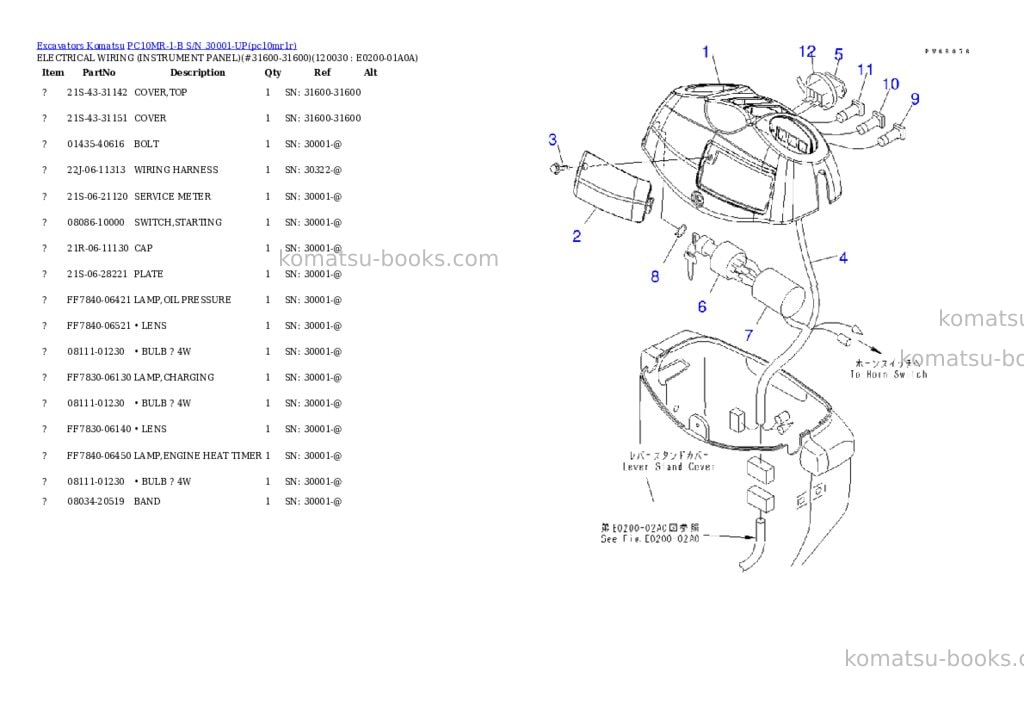 Komatsu pc10mr-1-b s/n 30001-up Parts catalog cover Page 9 Komatsu pc10mr-1-b s/n 30001-up Parts catalog cover Page 9