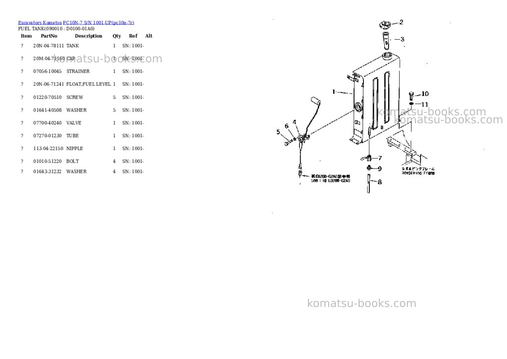 Komatsu pc10n-7 s/n 1001-up Parts catalog cover Page 6 Komatsu pc10n-7 s/n 1001-up Parts catalog cover Page 6