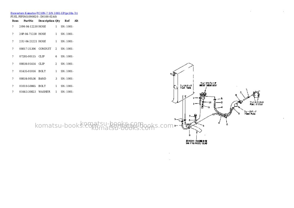 Komatsu pc10n-7 s/n 1001-up Parts catalog cover Page 7 Komatsu pc10n-7 s/n 1001-up Parts catalog cover Page 7