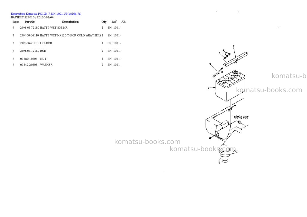Komatsu pc10n-7 s/n 1001-up Parts catalog cover Page 8 Komatsu pc10n-7 s/n 1001-up Parts catalog cover Page 8
