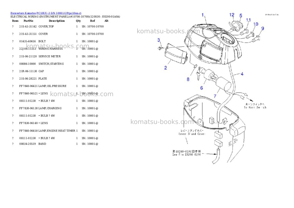 Komatsu pc10uu-3 s/n 10001-up Parts catalog cover Page 10