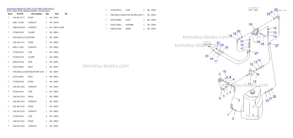 Komatsu pc10uu-3 s/n 10001-up Parts catalog cover Page 6