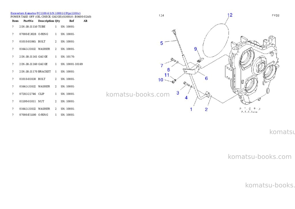 Komatsu pc1100-6 s/n 10001-up Parts catalog cover Page 4 Komatsu pc1100-6 s/n 10001-up Parts catalog cover Page 4