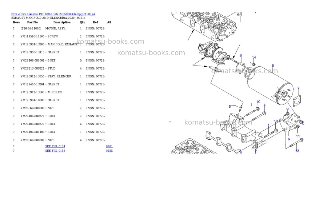 Komatsu pc110r-1 s/n 2265000306-up Parts catalog cover Page 2 Komatsu pc110r-1 s/n 2265000306-up Parts catalog cover Page 2