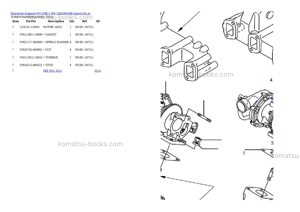 Komatsu pc110r-1 s/n 2265000306-up Parts catalog cover Page 3 Komatsu pc110r-1 s/n 2265000306-up Parts catalog cover Page 3